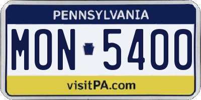PA license plate MON5400