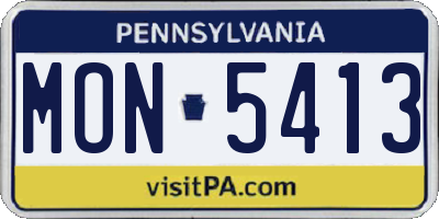 PA license plate MON5413