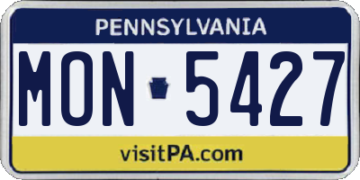 PA license plate MON5427