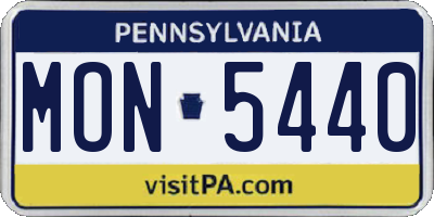PA license plate MON5440