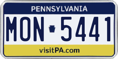 PA license plate MON5441