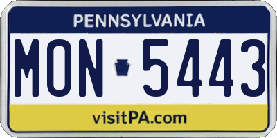 PA license plate MON5443