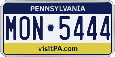 PA license plate MON5444