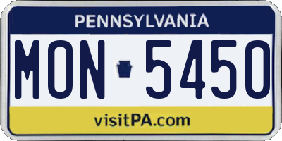 PA license plate MON5450