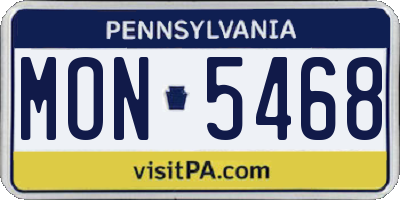 PA license plate MON5468