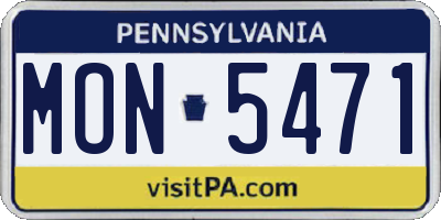 PA license plate MON5471