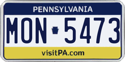 PA license plate MON5473