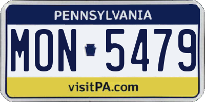 PA license plate MON5479