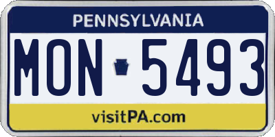 PA license plate MON5493