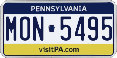 PA license plate MON5495