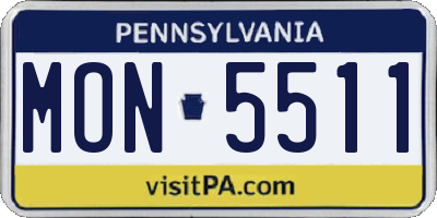 PA license plate MON5511