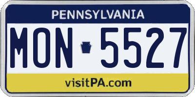 PA license plate MON5527