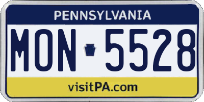 PA license plate MON5528
