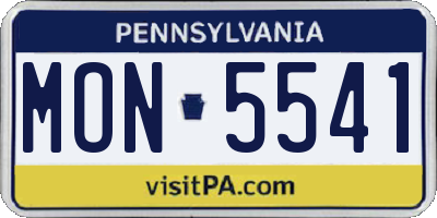 PA license plate MON5541