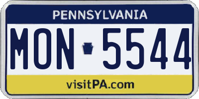 PA license plate MON5544