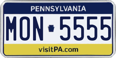 PA license plate MON5555