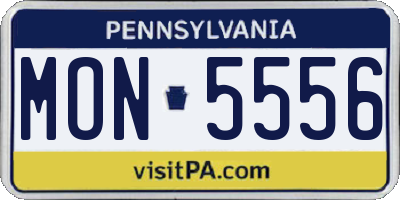 PA license plate MON5556