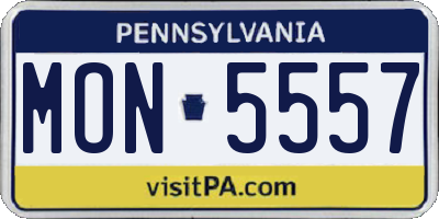 PA license plate MON5557