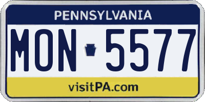 PA license plate MON5577
