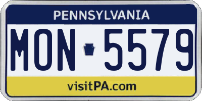 PA license plate MON5579