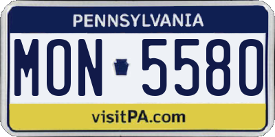 PA license plate MON5580