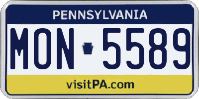 PA license plate MON5589