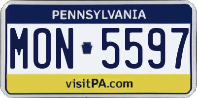 PA license plate MON5597