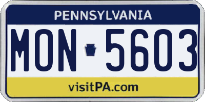 PA license plate MON5603