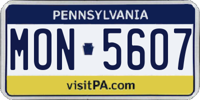 PA license plate MON5607