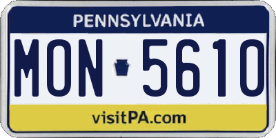 PA license plate MON5610