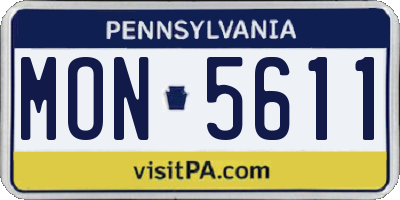 PA license plate MON5611