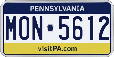 PA license plate MON5612
