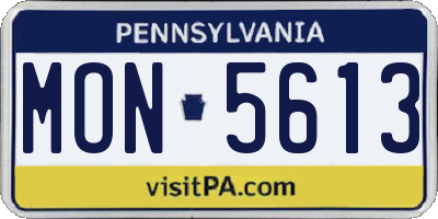 PA license plate MON5613