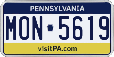 PA license plate MON5619