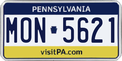 PA license plate MON5621