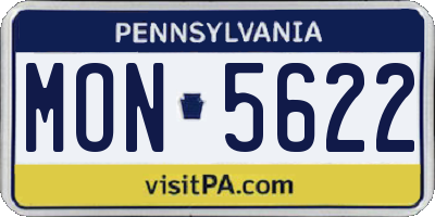 PA license plate MON5622