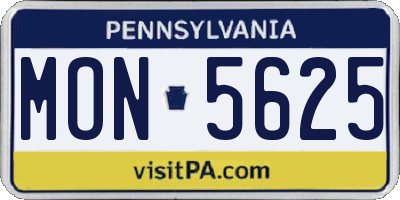 PA license plate MON5625