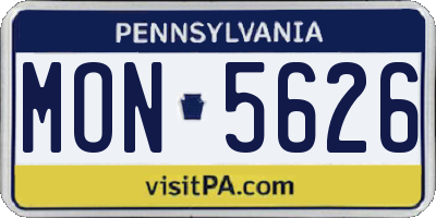 PA license plate MON5626
