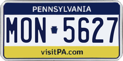 PA license plate MON5627