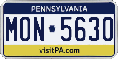 PA license plate MON5630