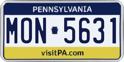 PA license plate MON5631