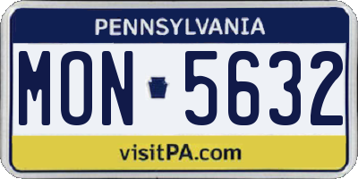 PA license plate MON5632