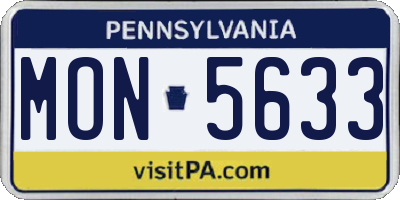 PA license plate MON5633