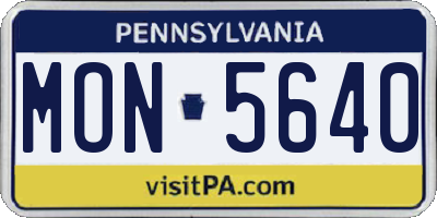 PA license plate MON5640