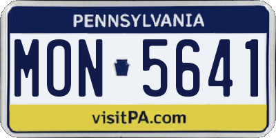 PA license plate MON5641