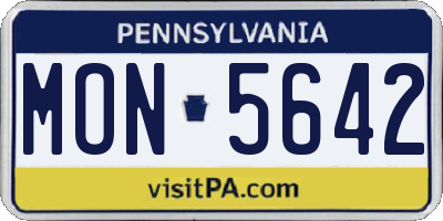 PA license plate MON5642