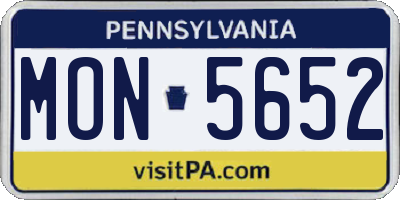 PA license plate MON5652