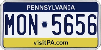 PA license plate MON5656