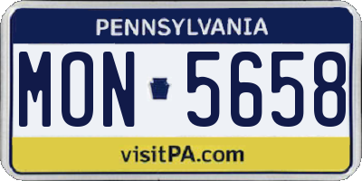PA license plate MON5658