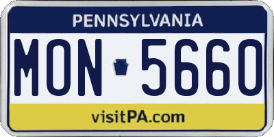PA license plate MON5660
